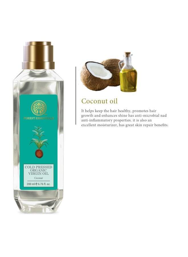 Forest Essentials Organic Pure Cold Pressed Virgin Coconut Oil |100% Pure & Natural 200 ml pack of 2 - Image 2